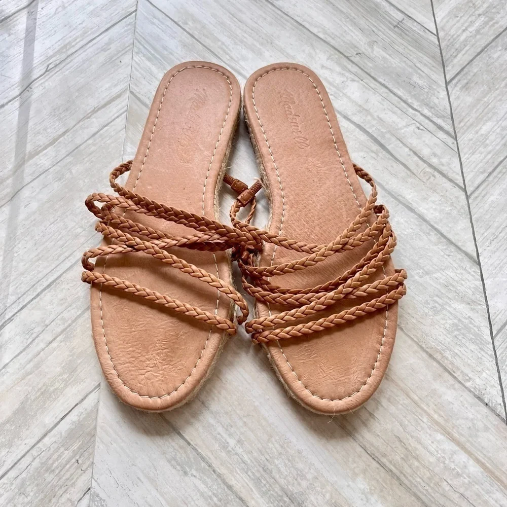 MADEWELL BROWN BRAIDED SLIP ON SANDALS | SIZE 9​​ - Picture 5 of 7